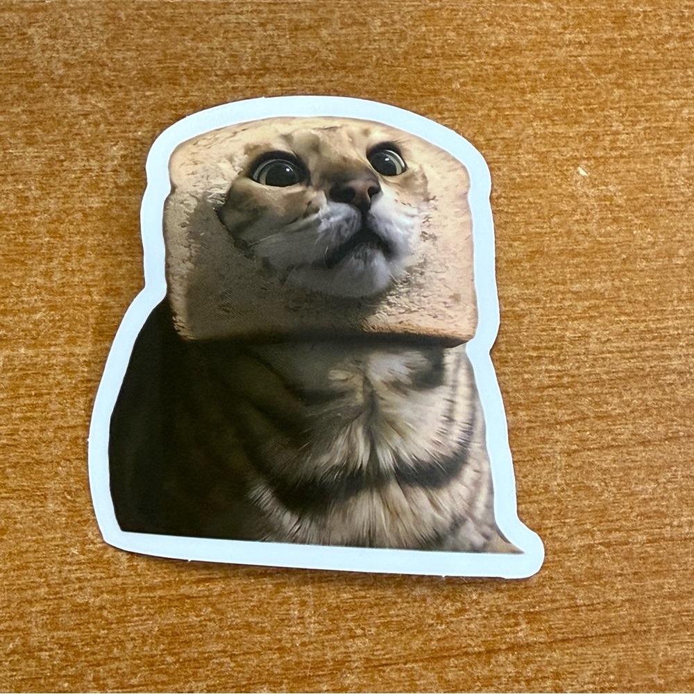 Funny Cat Bread‎ Sticker
